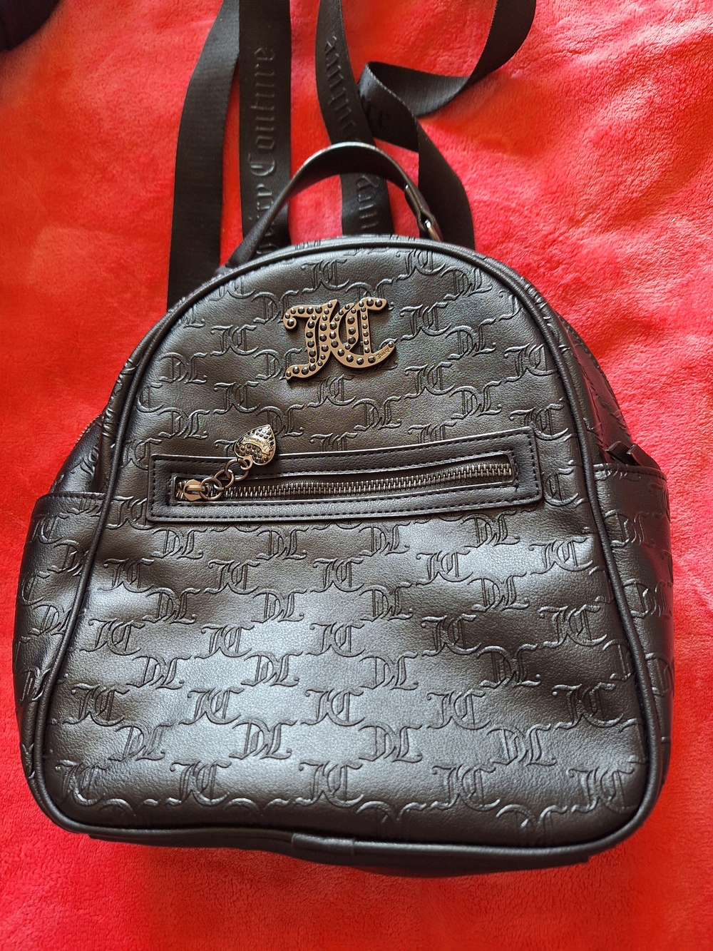 Juicy Couture Black Embossed Mini Backpack
